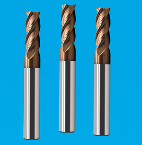 Coated 4-edge flat-end milling cutter with high hardness